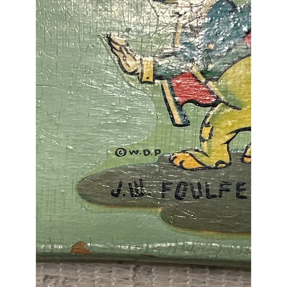 Vtg 50’s/60’s Walt Disney Wooden Hanger Pinochio’s Honest John J.W. FOULFELLOW,